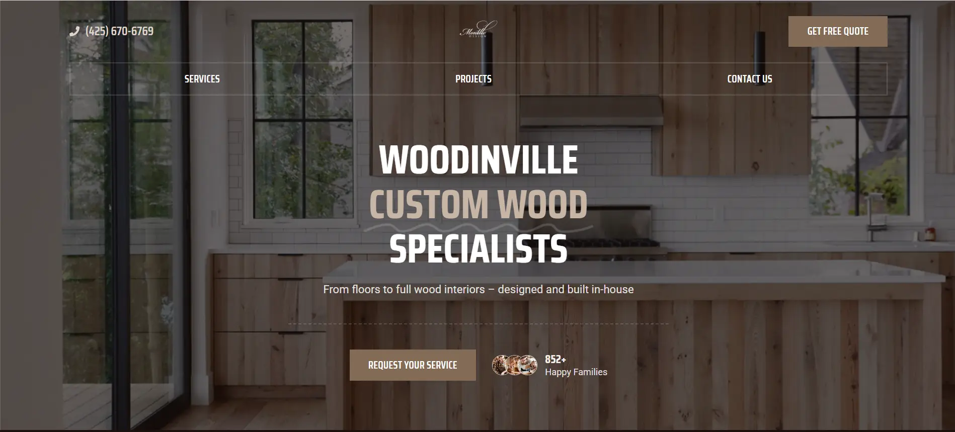 Custom woodworking website design Woodinville WA - Montello Design by Go Global LLC